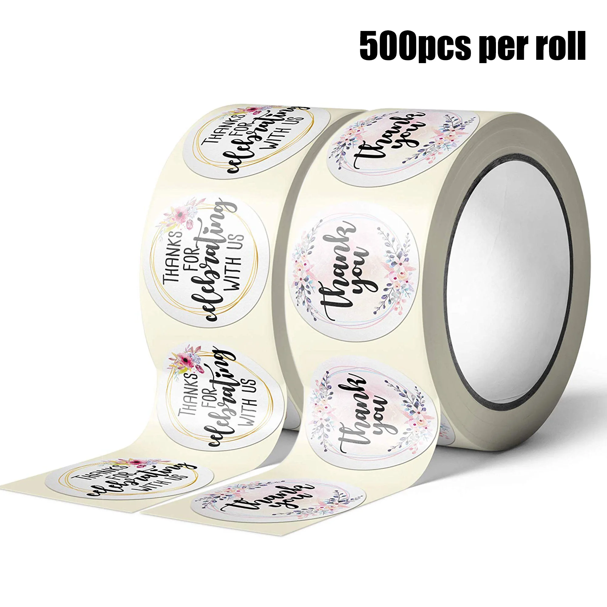 

Thanks for Celebrating with Us Sticker 500pcs labels Floral Stickers for Weddings Birthday decoration children thank you sticker