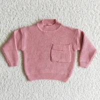 wholesale baby girl bean paste color coat clothes winter infant toddler children boutique kids spring autumn pocket sweater