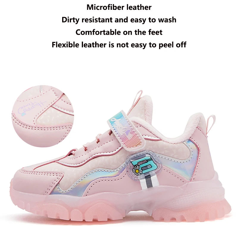 WKPK-zapatos de forro polar para ni&ntilde;os y ni&ntilde;as, calzado de cuero suave y c&oacute;modo, para ocio, Invierno-2