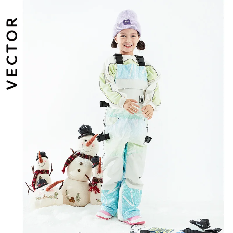 Зимние Детские Лыжные комбинезоны VECTOR ветрозащитные водонепроницаемые лыжные