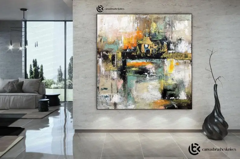 

Original Canvas Art Large Abstract Painting - Oversized Wall Art, Acrylic Painting, Dorm Decor, Oil Painting, Modern Art, Deco