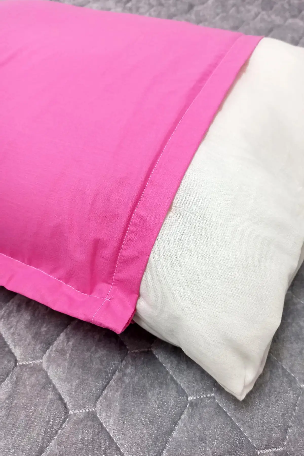 

100 cotton 2'li Flywheel Pillow Case 50x70cm Cotton Pink