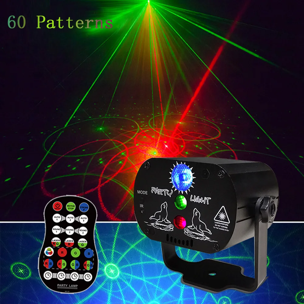 

60 Patterns USB not rechargeable Laser Projector Lights RGB DJ Disco Stage Party Lights for Christmas Halloween Birthday Weddin