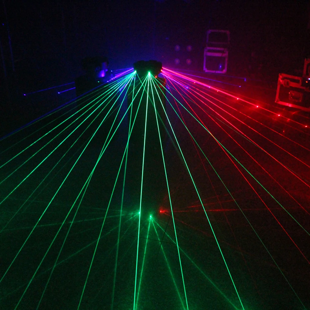 Шестиголовая Лазерная лампа красный зеленый RGB DMX512 управление DJ движущаяся