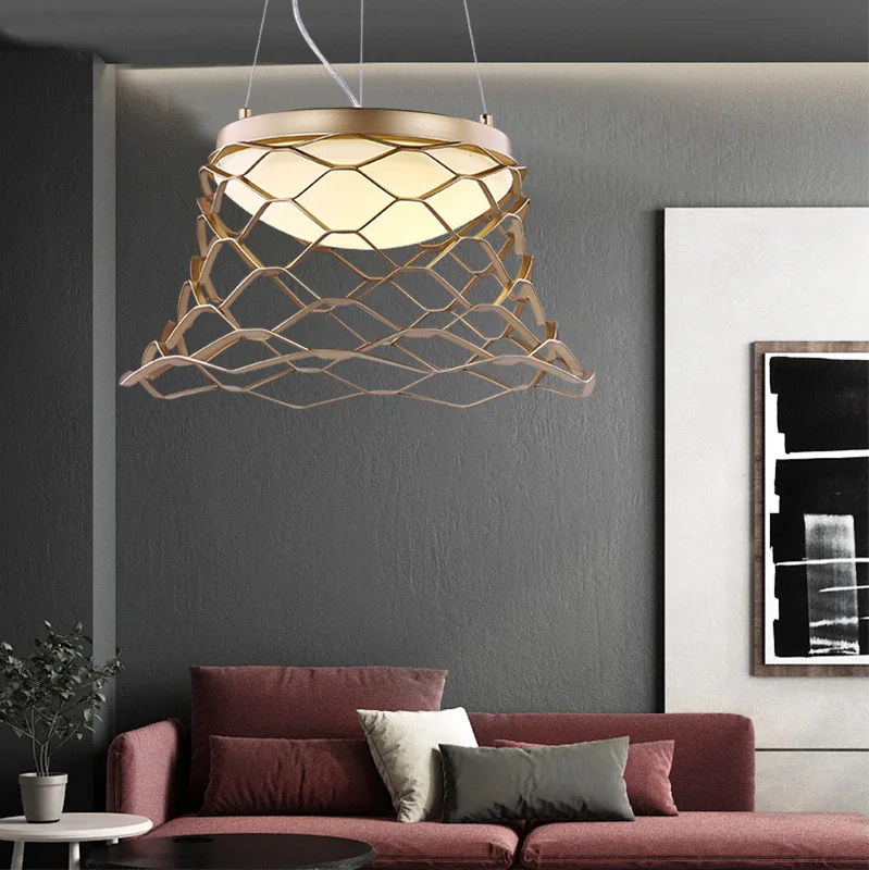 

Nordic living room pendant lamp LED electroplating creative bar table dining room lamp home bedroom room lamp iron art lamp