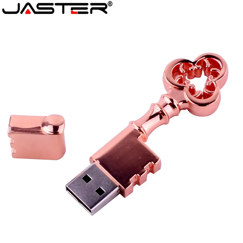 JASTER модный металлический Алмазный ключ в форме сердца usb флеш накопитель Флешка 4
