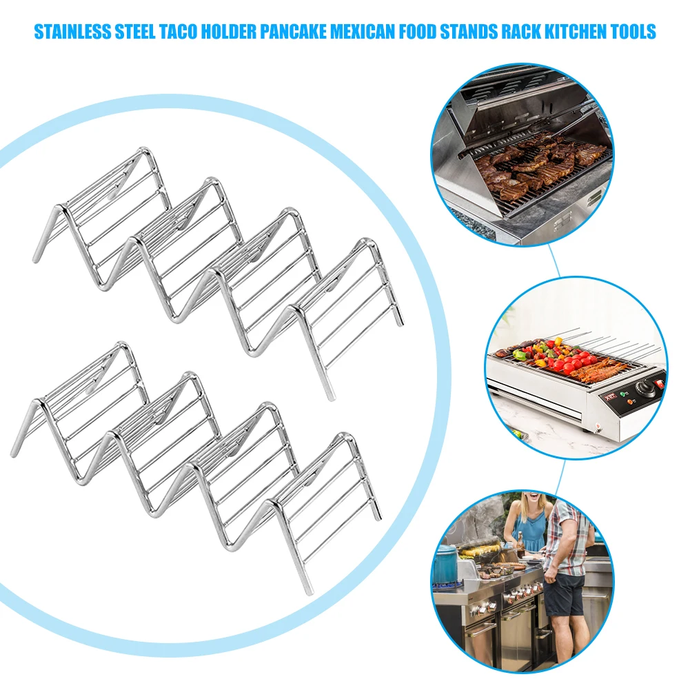 Подставка для Тако из нержавеющей стали с 1/2/3/4 отделениями|Уличные плиты| |