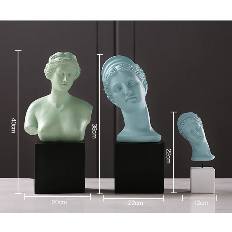 

Black Color Base Venus Bust Resin The Bust of Venus Statues Sculptures Nordic Pendulum Creative Portrait Decoration