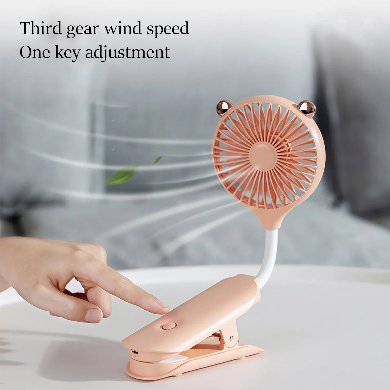 Тихий подвесной мини-вентилятор с клипсой зарядка через USB портативный уличный