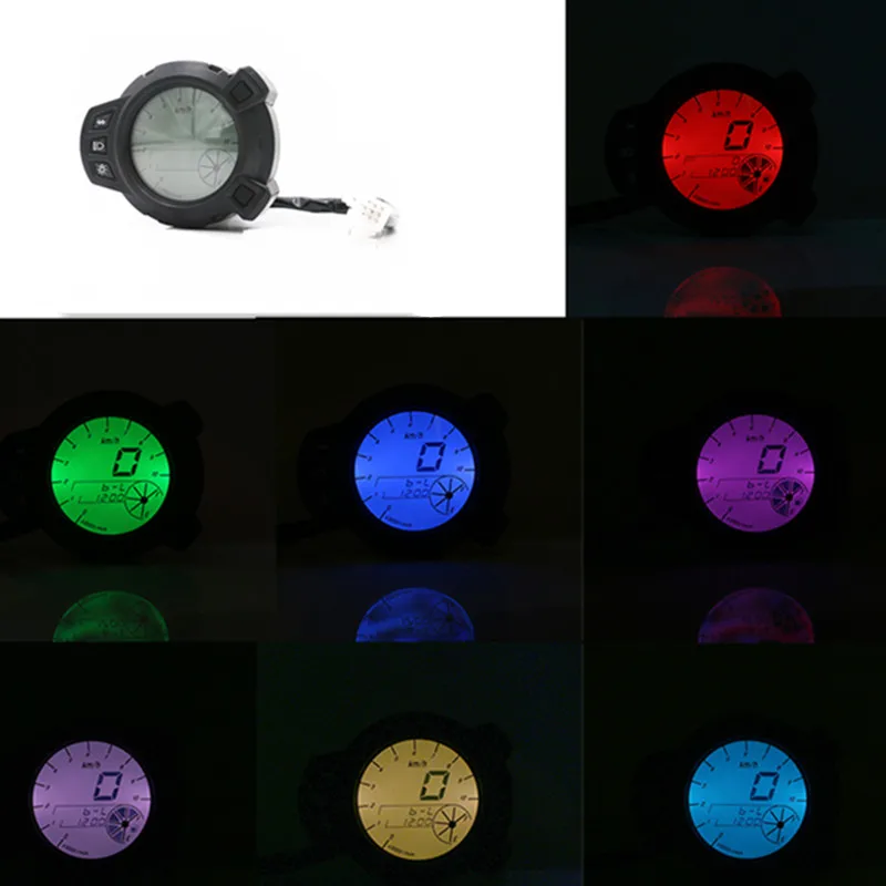 

LCD Digital Speedometer Odometer Tachometer Gauge Kmh/Mph For Honda Yamaha KTN Kawasaki Suzuki Chopper