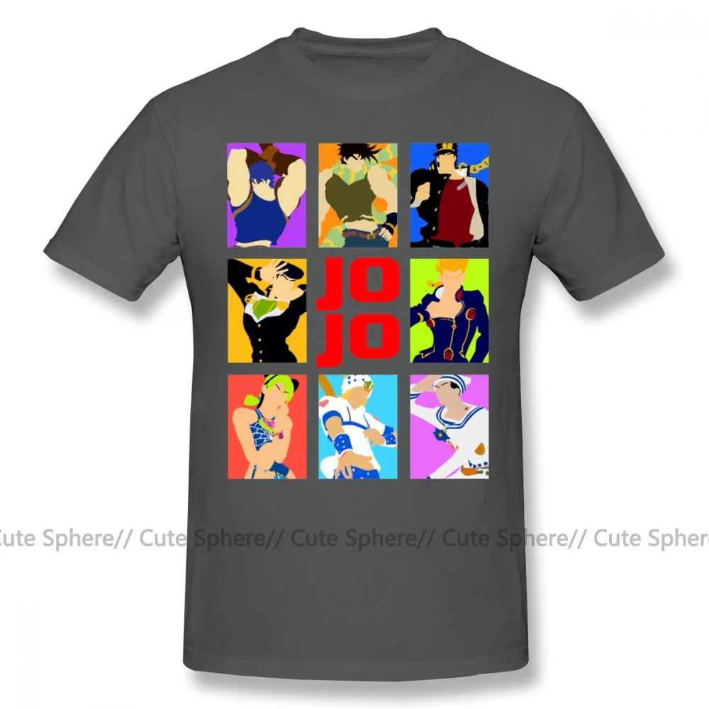 Dark Grey Jojo причудливая футболка Jojo S причудливая футболка с коротким рукавом летняя футболка забавная графическая 5x100 Хлопковая мужская футболка - Цвет: Dark Grey