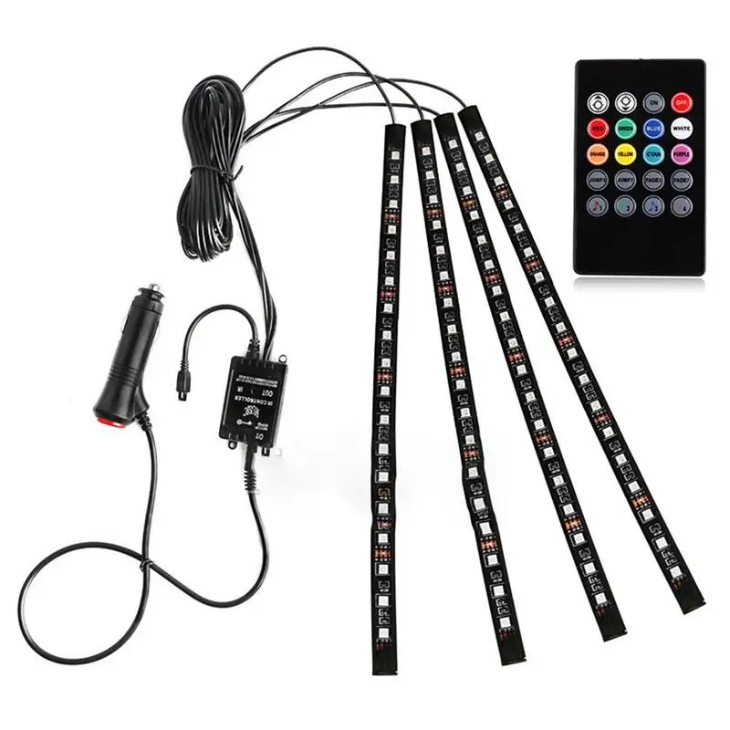 Цветная (RGB) Светодиодные ленты Светильник Автомобиля Атмосфера лампы 9/18