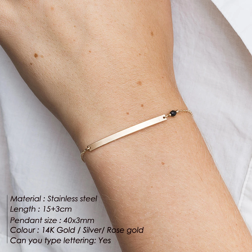 eManco DIY Name custom Stainless steel Bracelets for women initial personalized Multilayer Bracelet Best friend Jewelry | Украшения и