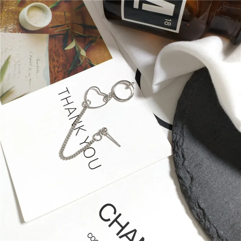 Одинарные японские корейские серьги-кардио нового простого сладкого сердца Trend Tassel для женщин модные ювелирные аксессуары.