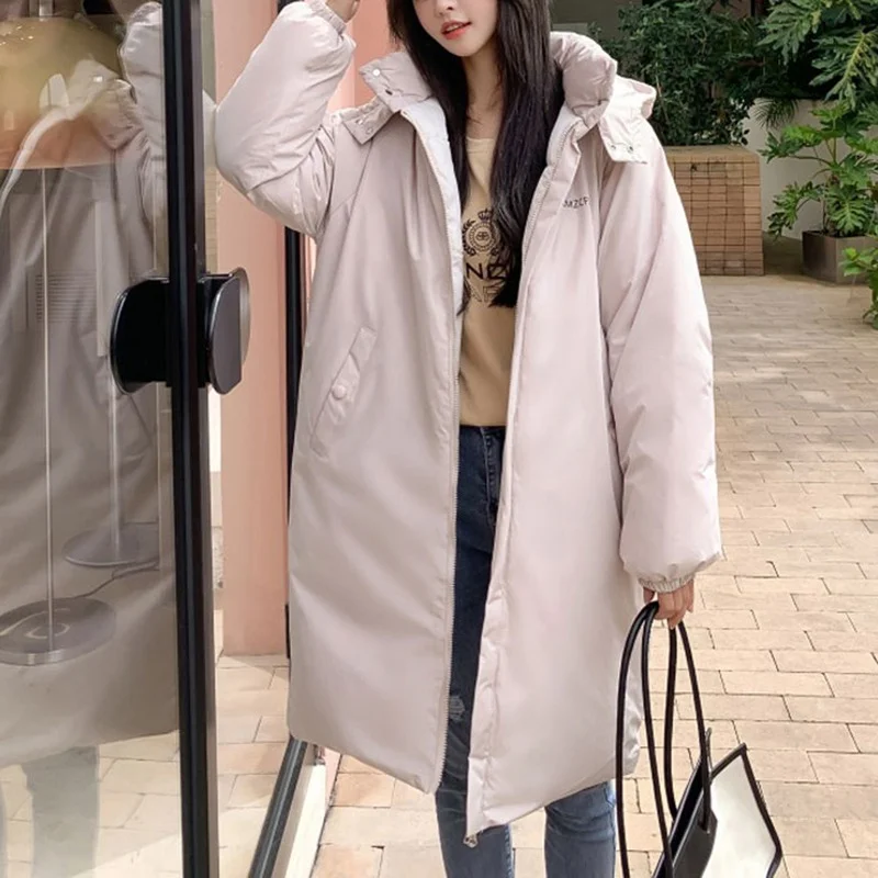 

Korean Version of The Trend To Overcome The 2021 Autumn and Winter Down Padded Jacket Women's Mid-length Loose Padded Jacket
