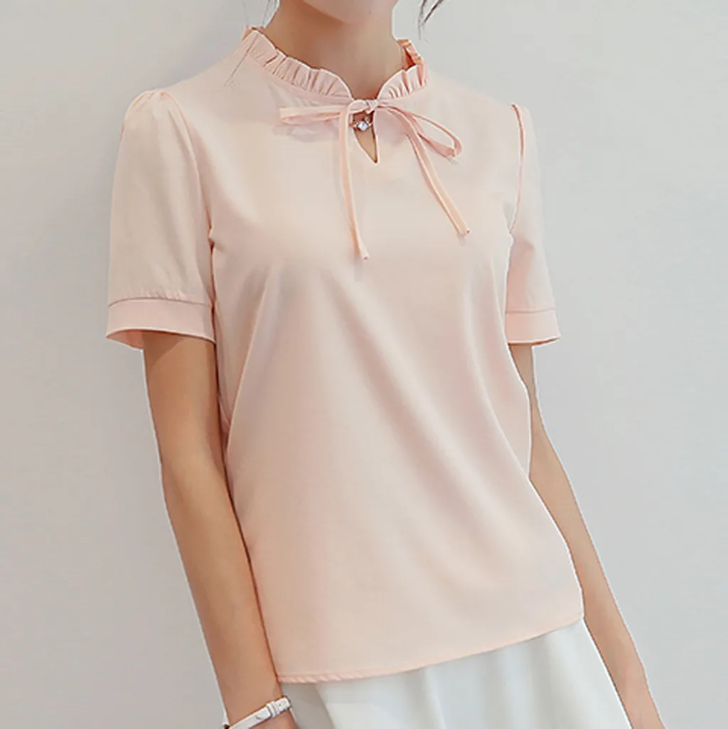 Blusas mujer de moda 2019 хит продаж новая женская летняя офисная рубашка с короткими