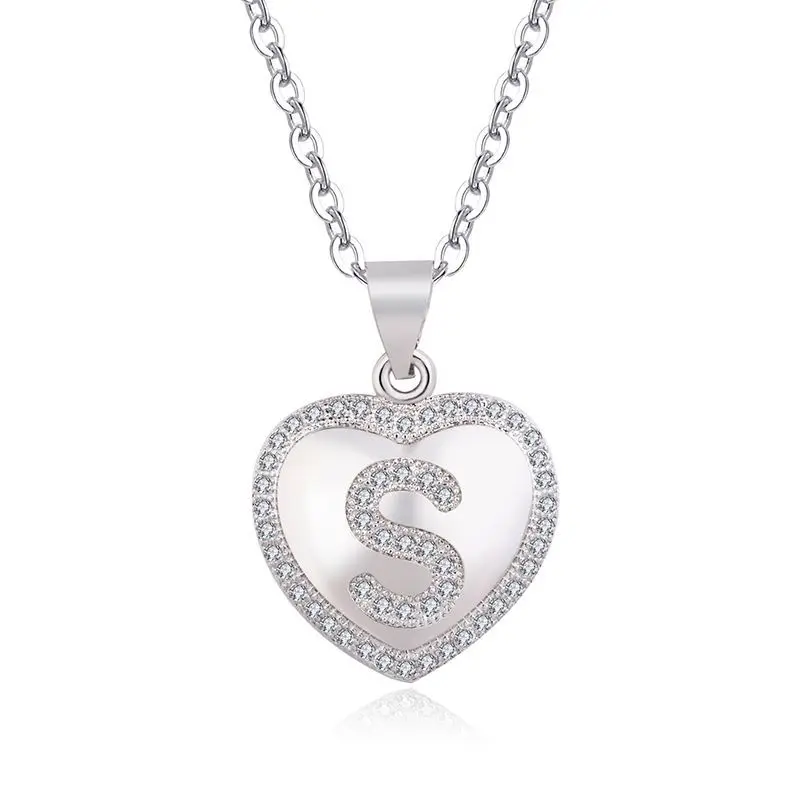 26 ожерелье с буквами для женщин и девочек циркониевое хрустальное надписью