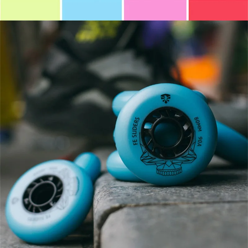 Flying Eagle 90A Sliders Inline Skates Wheel FE Slide Skating Wheel Pink Red Blue Green 72mm 76mm Size Using 608 bearing Roller