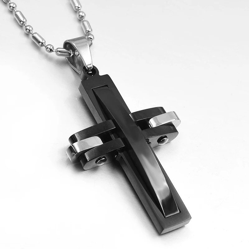 GOKADIMA bijoux, модное металлическое ожерелье из нержавеющей стали 316l с кулоном в виде Креста для мужчин и женщин, ювелирные изделия, WP313