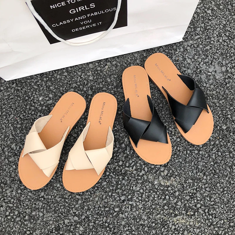 Новинка 2020 брендовые мягкие кожаные Тапочки мюли повседневные женские шлепанцы