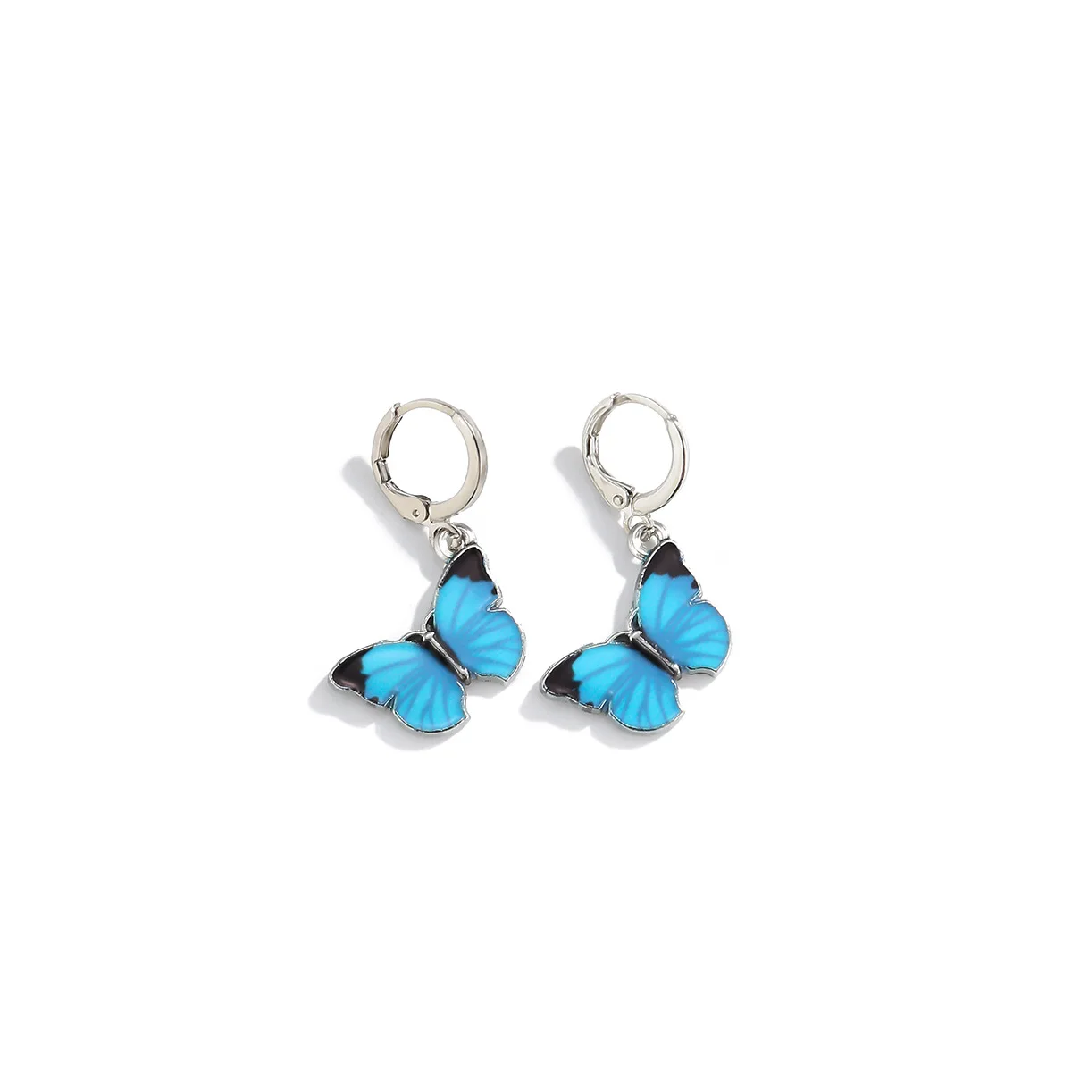 

FXCUBE Mall Goth Vintage Emo Sky Blue Butterfly Necklace For Women Butterfly Charm Chain Bracelet Earrings Egirl Jewelry Sets
