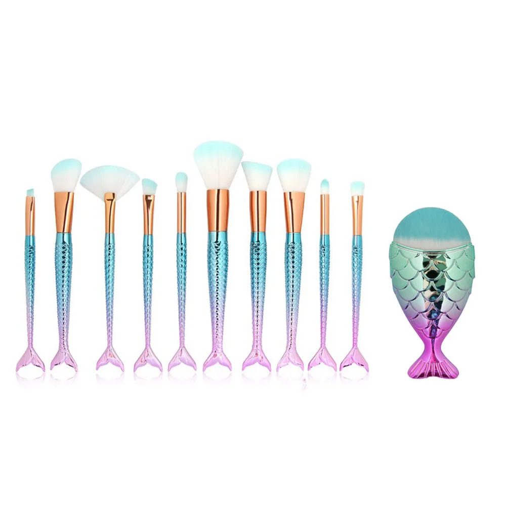 

Makeup brush kit artist highlighter mermaid beauty tool kit makeup powder eye shadow blush mixed beauty makeup brush