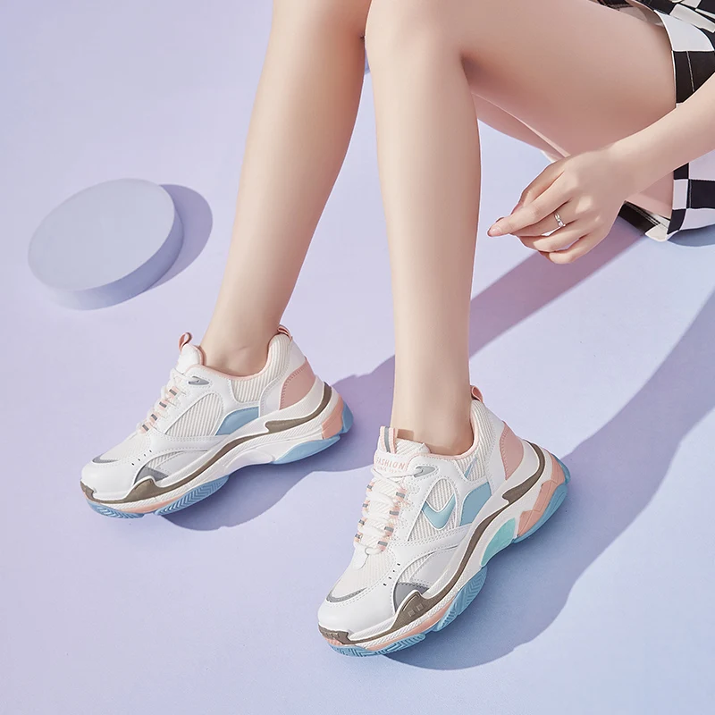 

2021 Spring New Style Women Shoes Students Daddy Shoes Sports Shoes Breathable Color Matching Women Sneakers Fashion Casual Sho