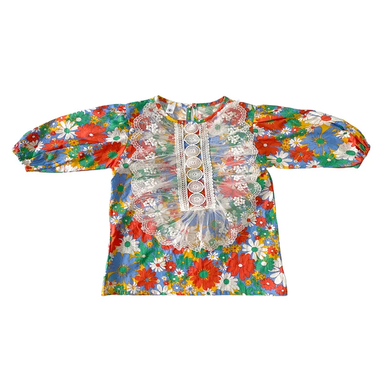 

Early autumn girls fashion lace floral dresses 2020 little princess long sleeve dress