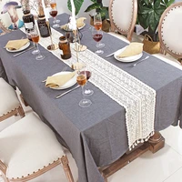 nordic classical table flag rectangular tablecloth tassel cotton wedding decor hollow tablecloth romance decoration table cover