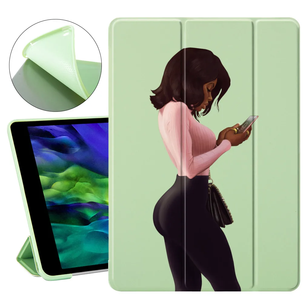 

Soft Silicone For ipad 7th generation Case Fashion Girl For ipad pro 11 Cases 2020 Mini 1 2 3 4 5 Smart Wake UP For ipad Air 2