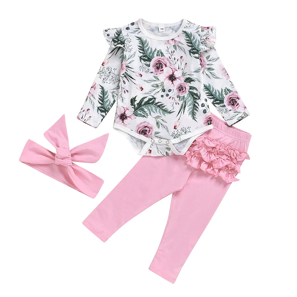 2020 одежда для маленьких девочек Одежда новорожденных с длинными рукавами и