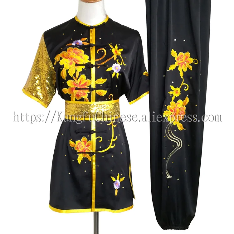 Китайская ушу форма для кунг-фу одежда боевых искусств костюм с вышивкой