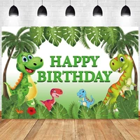 dinosaur photo backdrop palm wild safari jungle park happy birthday party animal cartoon kids photography background banner prop