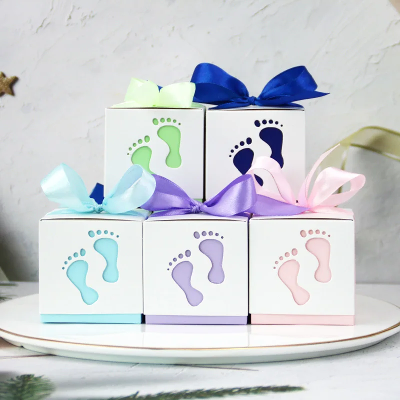 10 шт. Подарочная коробка конфет сумки Baby Shower детский наряд для первого дня