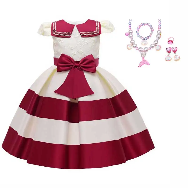 

3-12 Years Girls Beauty Princess Dress And Necklace The Beast Tutu Dress Up Children Clothing vestidos Cosplay Costume