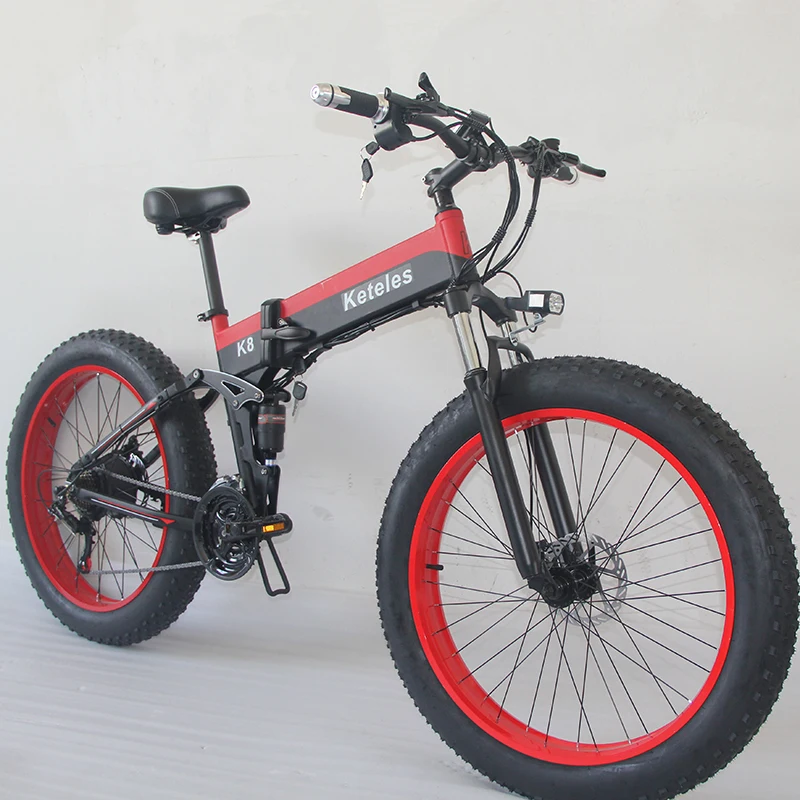 Preise Keteles K8 Rot Erwachsene Elektrische Bike 800W 48V 15AH Lithium-Batterie Klapp E-Bike 26 Zoll Rad Fett Reifen Mobilität Berg Fahrrad