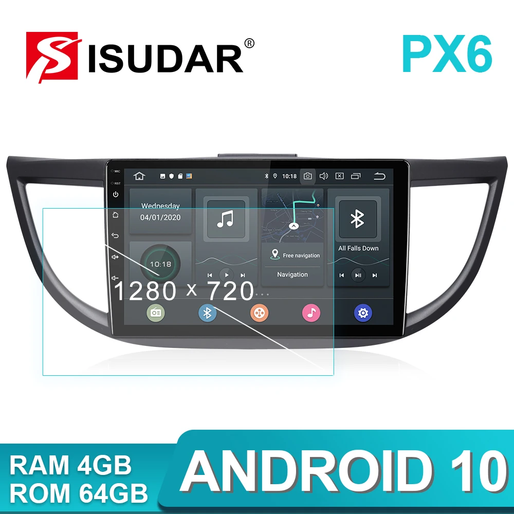 Автомагнитола Isudar PX6 Android 10 для Honda/CRV/CR V 2012 2016 GPS 6 ядер озу 4 гб пзу 64 камера DVR DSP No 2