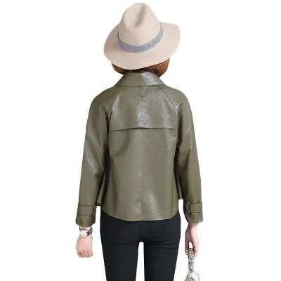 MESHARE Women Spring Genuine Real Sheep Leather Jacket R38