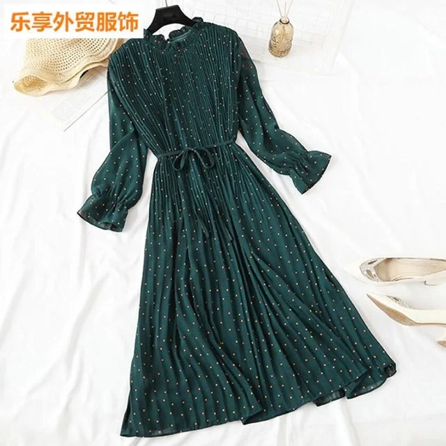 

Dot Print Dresses A-line Sweet Clothing