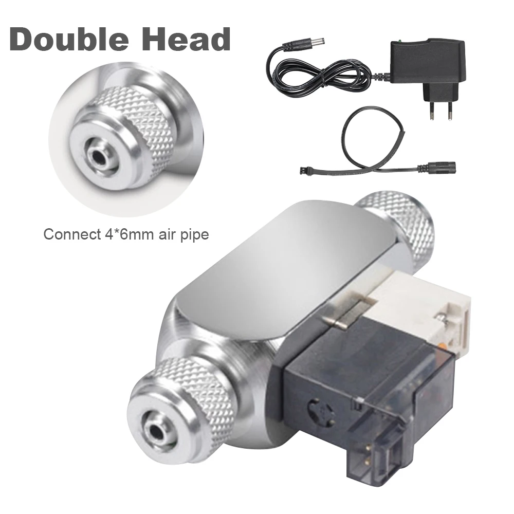 double head EU plug Аквариум СО2 электромагнитный клапан DC 12 В выход Электрический магнитный клапан для аквариума аксессуары для аквариума двойная головка СО2 электромагнитный - Цвет: double head EU plug