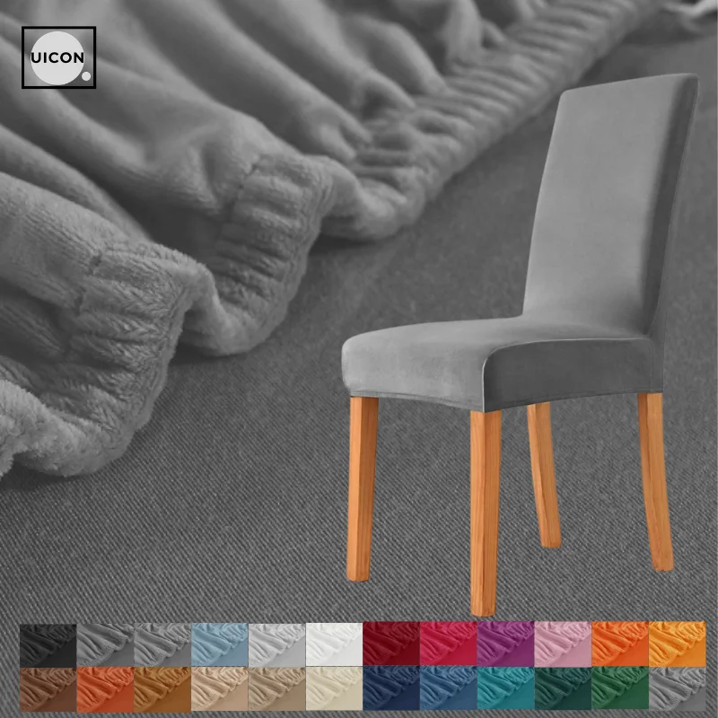 

Gray Velvet Chair Cover Spandex Chair Cover Stretch Elastic Chair Covers With Back Dining Room Covers Chairs For Dining Chairs