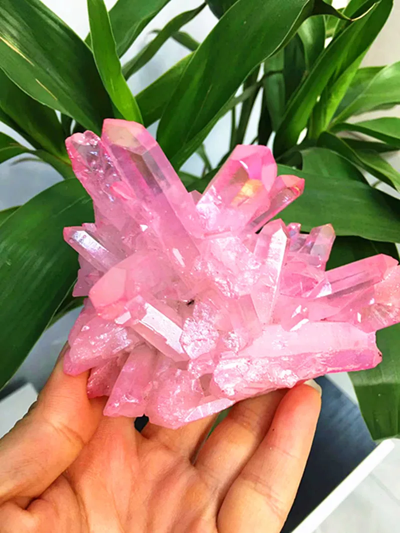 

Натуральный кварцевый кристалл розовый Ангел кольцо кристалл кластер кулон для украшения дома чакра