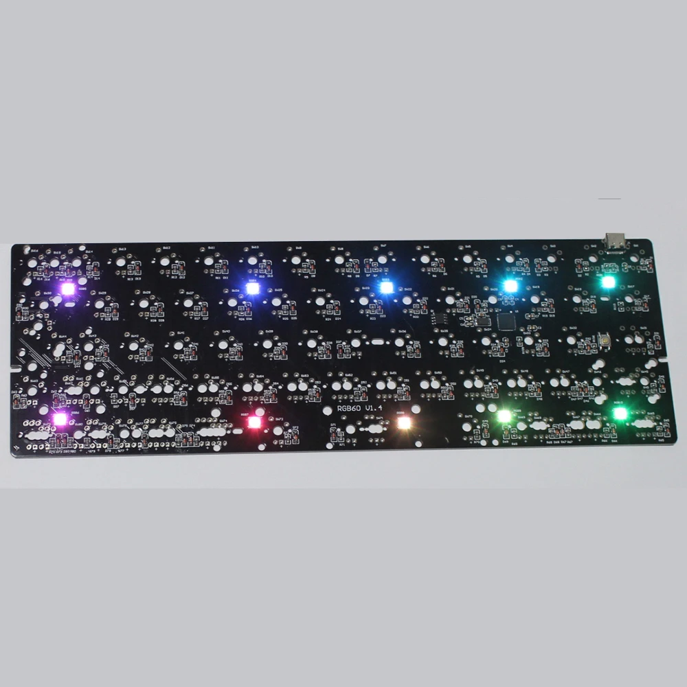 RGB60 PCBA Тип C светодиодный подсветкой снизу RGB QMK редактируемое Poker2 чистый HHKB Minila XD60