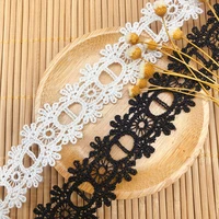 22mm width wholesale lace ribbon hollow for garments diy crafts sewing fabric trim white black needlework accessories 14yards