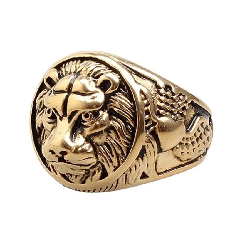 

Vintage Rings for Men Punk Accessories Domineering Lion Head Ring Jewelry Rock Band Gifts for Men