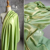 mercerized cotton silk satin fabric green gold gradient diy decor kungfu suits pajamas shirt cheongsam dress designer fabric