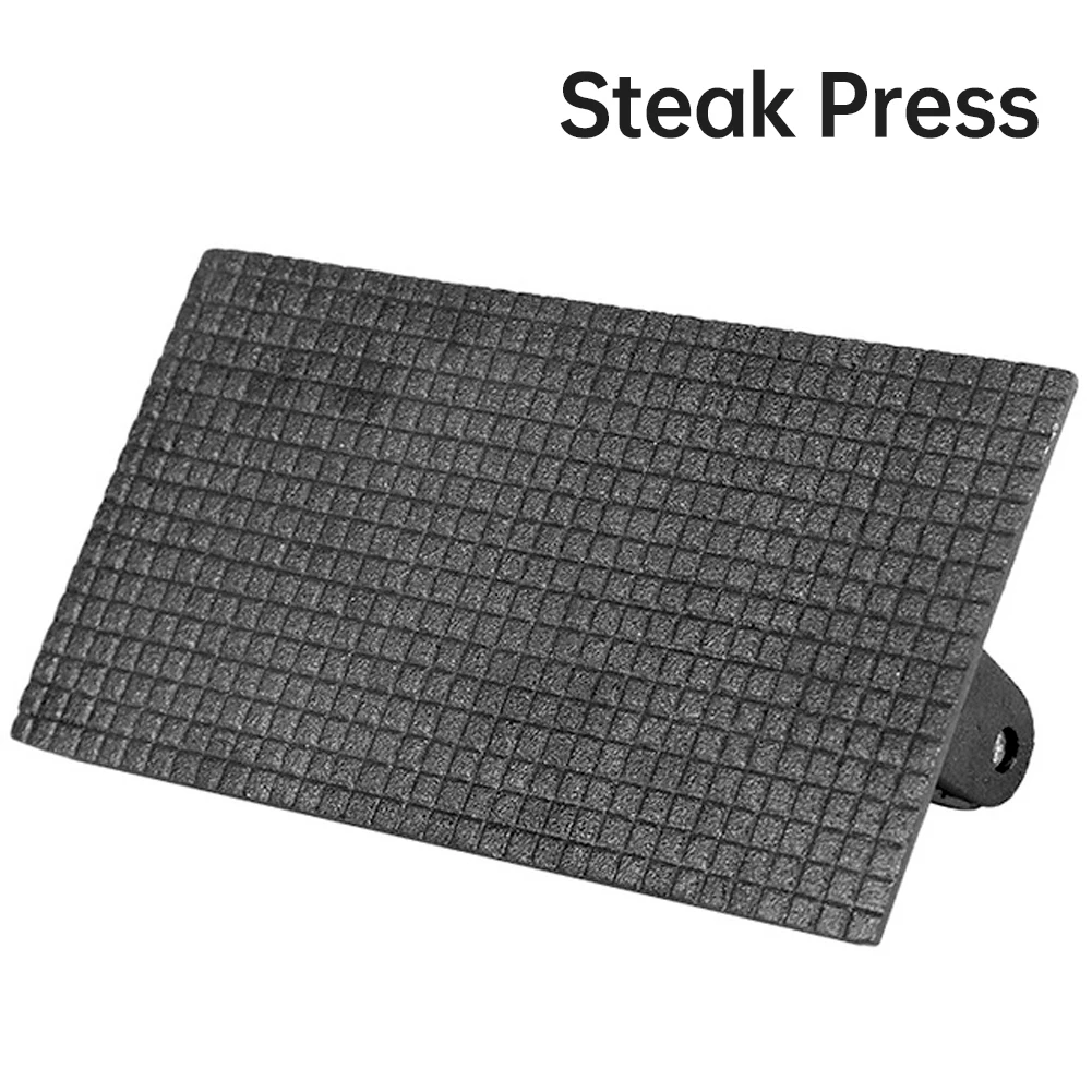 

Rectangle Big BBQ Tool Cast Iron Wooden Handle Steak Plate Meat Press Grill Fried Meat Squid Fried Steak Barbecue Pressure Plate