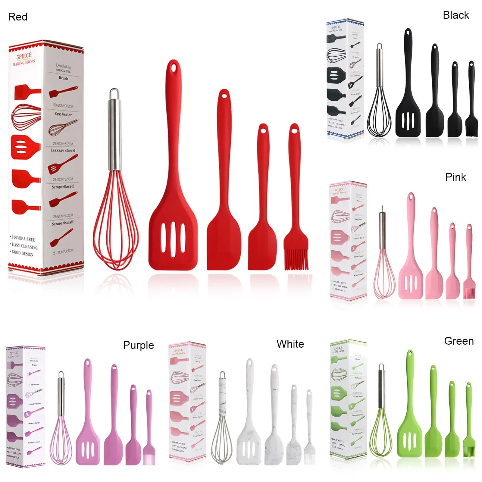 5pcs Cooking Utensils Silicone Tools Supplies Kitchen | Дом и сад