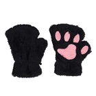 Перчатки женские теплые с полупальцами, кошачья лапа с когтями, зимние перчатки, плюшевая перчатка