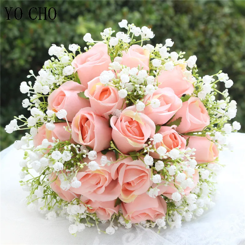 YO CHO букет из искусственных роз свадебный для подружки невесты аксессуар